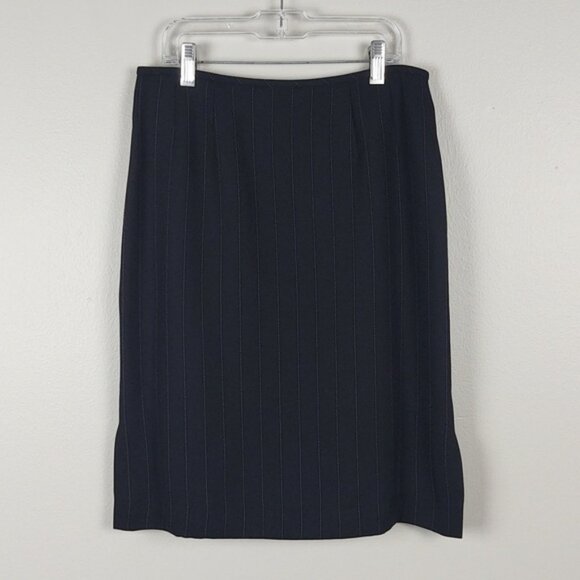 Tahari ASL Suit Skirt Separates Pinstripe Black White Career Academia 4P - Picture 1 of 9